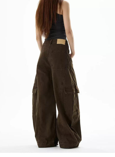 Structured Seam Cargo Jeans Korean Street Fashion Jeans By 77Flight Shop Online at OH Vault