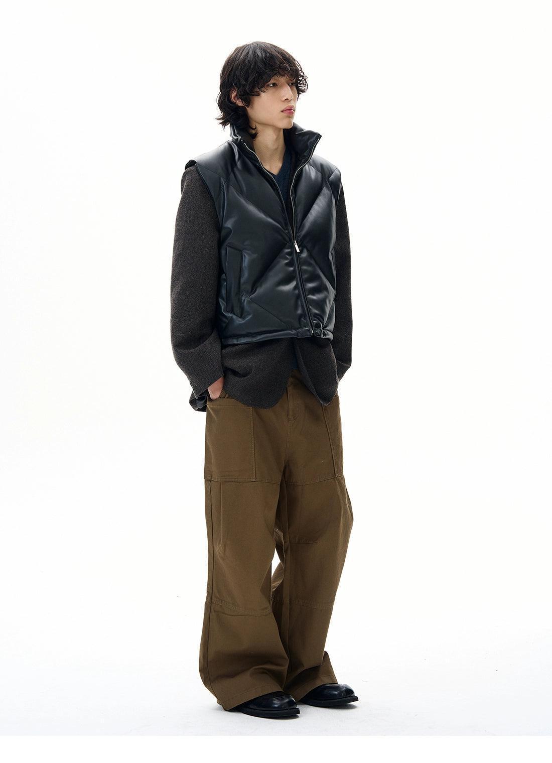 Stand Collar Quilted Puffer Vest Korean Street Fashion Vest By 77Flight Shop Online at OH Vault