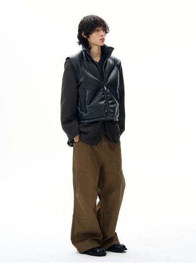 Stand Collar Quilted Puffer Vest Korean Street Fashion Vest By 77Flight Shop Online at OH Vault