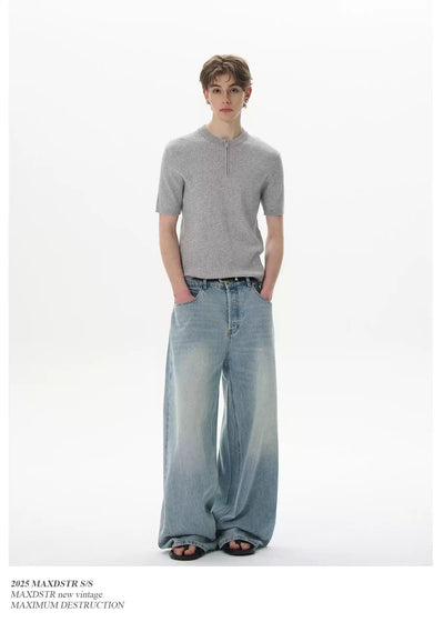Slim Fit Textured Knit T-Shirt Korean Street Fashion T-Shirt By MaxDstr Shop Online at OH Vault
