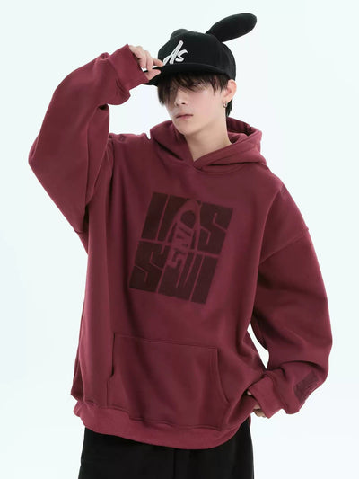 Contrast Logo Casual Hoodie Korean Street Fashion Hoodie By INS Korea Shop Online at OH Vault