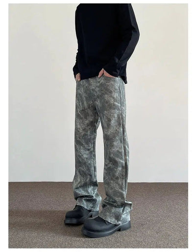 Camo Tie-Dyed Slim Fit Jeans Korean Street Fashion Jeans By A PUEE Shop Online at OH Vault