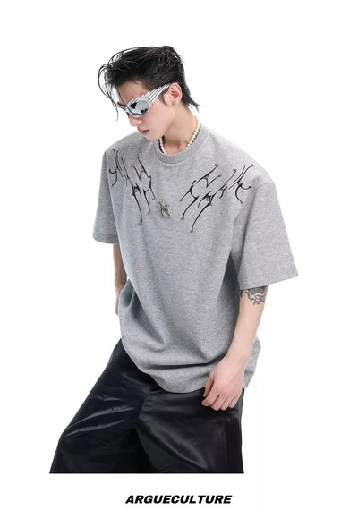 Skeleton Lines Print T-Shirt Korean Street Fashion T-Shirt By Argue Culture Shop Online at OH Vault