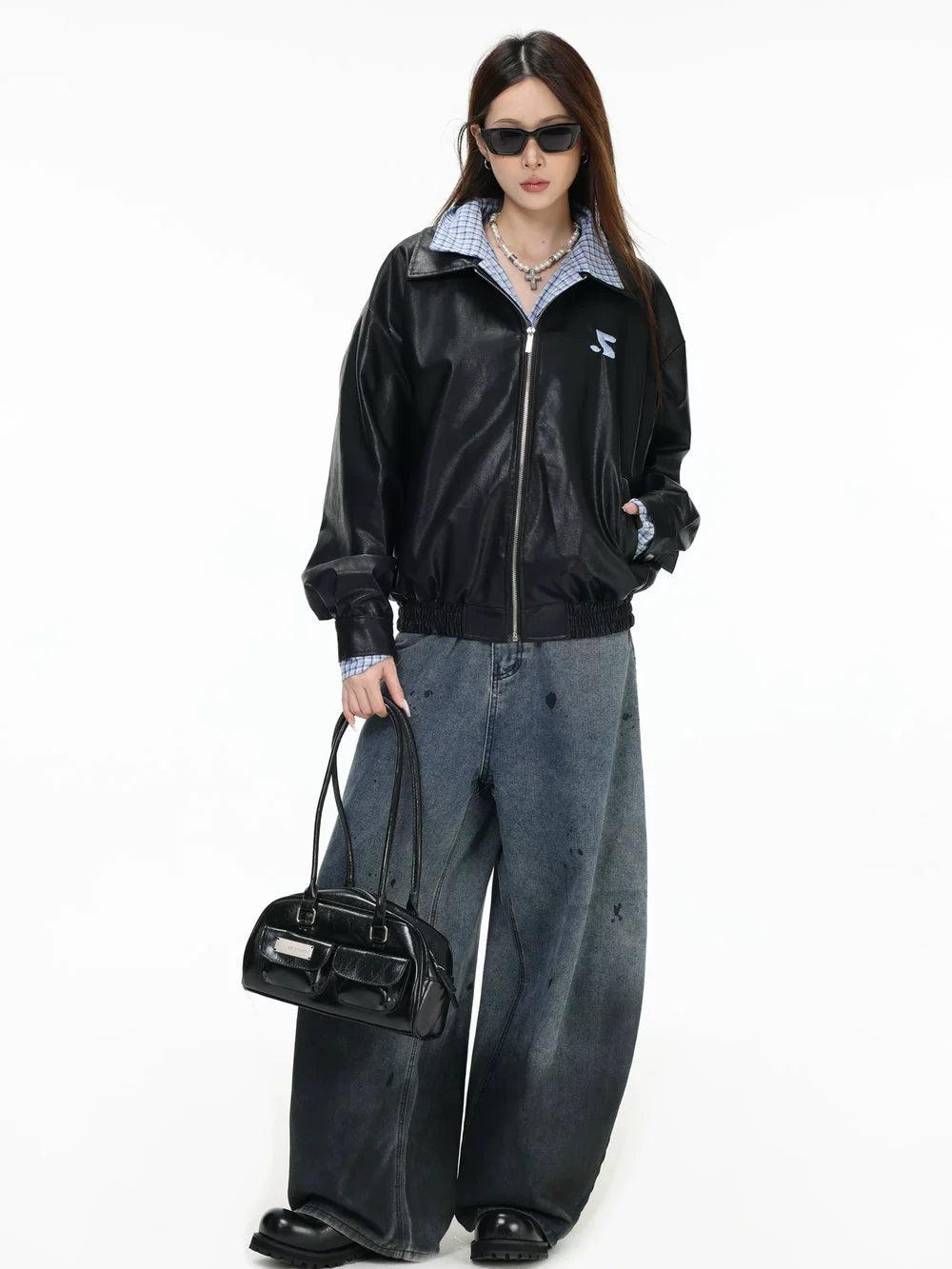 Spliced Plaid Zipped Jacket Korean Street Fashion Jacket By INS Korea Shop Online at OH Vault