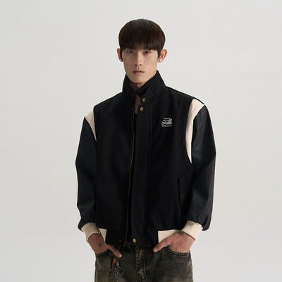 Contrast Spliced Suede Texture Jacket Korean Street Fashion Jacket By A PUEE Shop Online at OH Vault