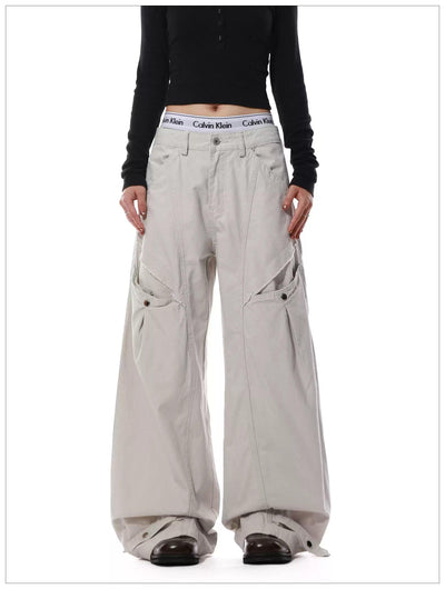 Side Pocket Loose Fit Cargo Pants Korean Street Fashion Pants By Mr Nearly Shop Online at OH Vault
