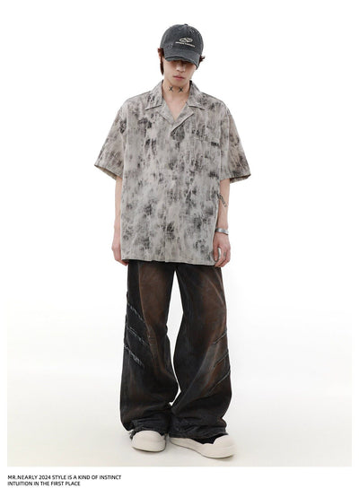 Classic Tie-Dye Short Sleeve Shirt Korean Street Fashion Shirt By Mr Nearly Shop Online at OH Vault