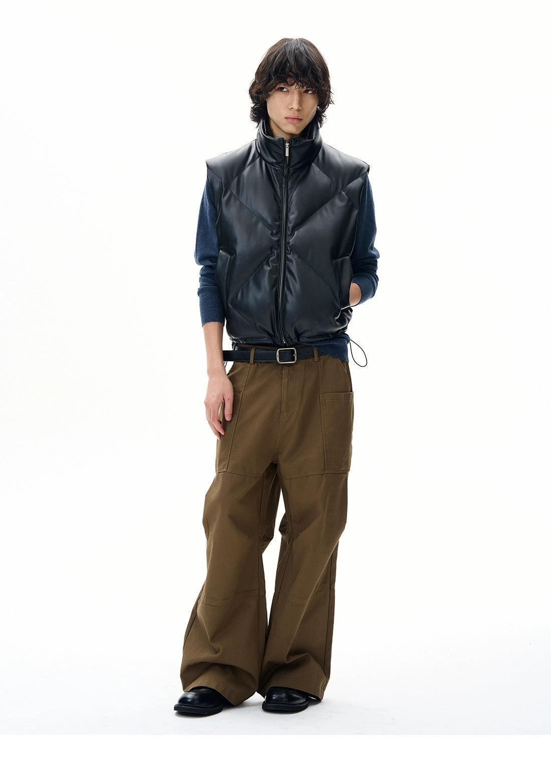 Stand Collar Quilted Puffer Vest Korean Street Fashion Vest By 77Flight Shop Online at OH Vault