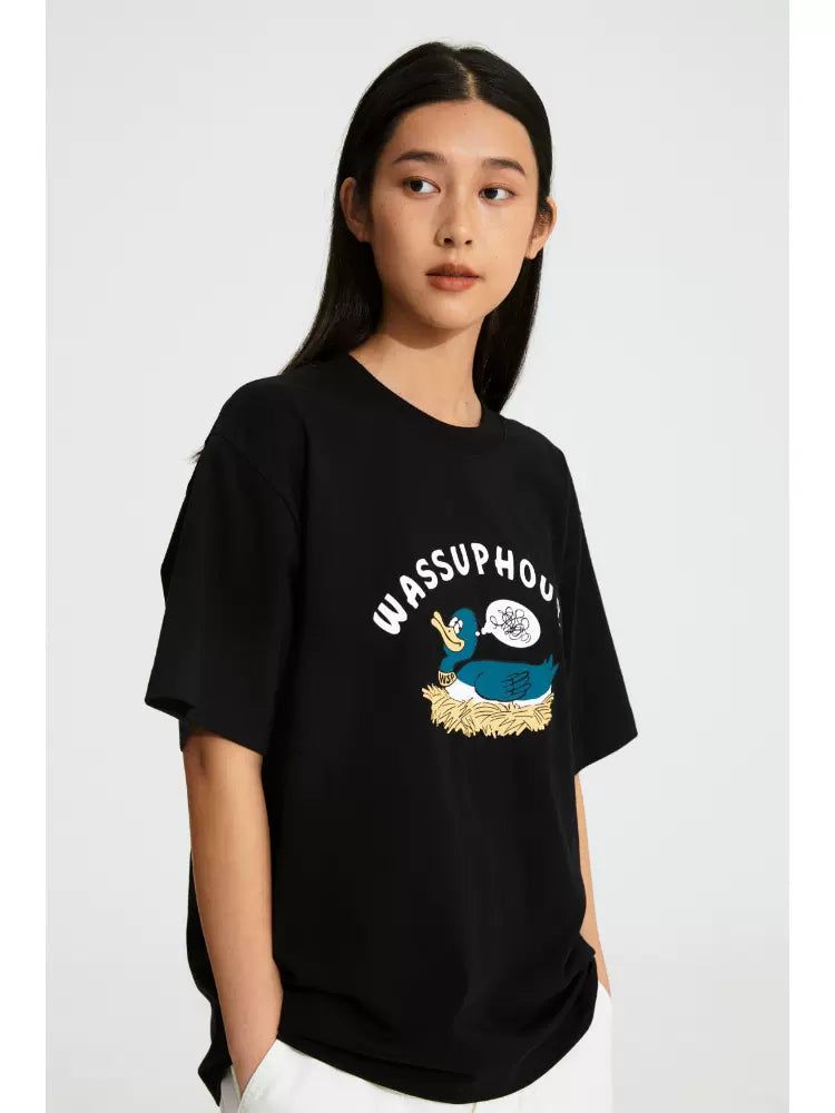 Duck and Nest Graphic T-Shirt Korean Street Fashion T-Shirt By WASSUP Shop Online at OH Vault