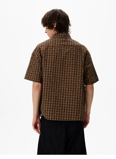 Vintage Plaid Pattern Shirt Korean Street Fashion Shirt By 77Flight Shop Online at OH Vault