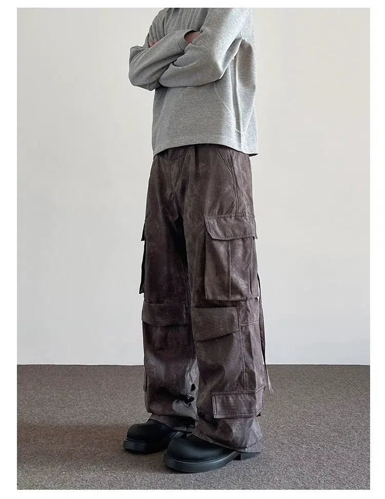 Multi-Pocket Straight Cargo Pants Korean Street Fashion Pants By A PUEE Shop Online at OH Vault