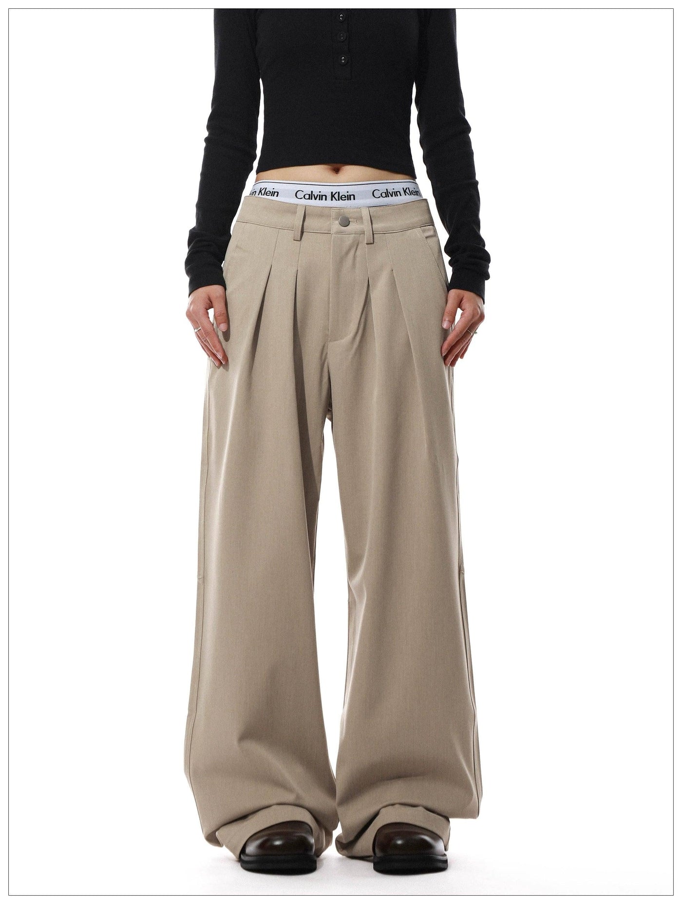 Fold Pleats Slant Pocket Trousers Korean Street Fashion Trousers By Mr Nearly Shop Online at OH Vault