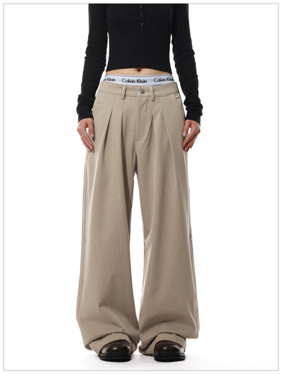 Fold Pleats Slant Pocket Trousers Korean Street Fashion Trousers By Mr Nearly Shop Online at OH Vault