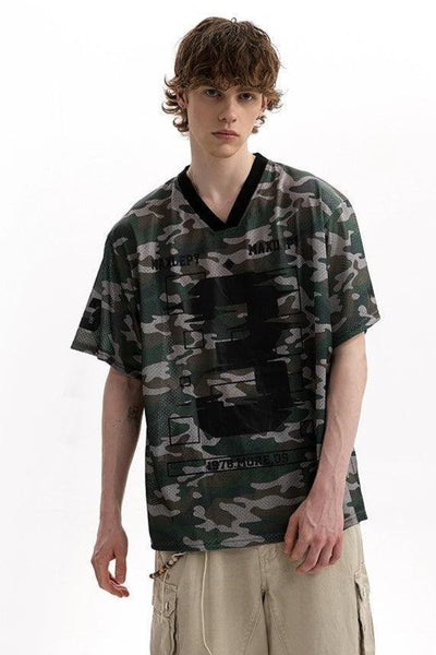 Camouflage Jersey T-Shirt Korean Street Fashion T-Shirt By A PUEE Shop Online at OH Vault