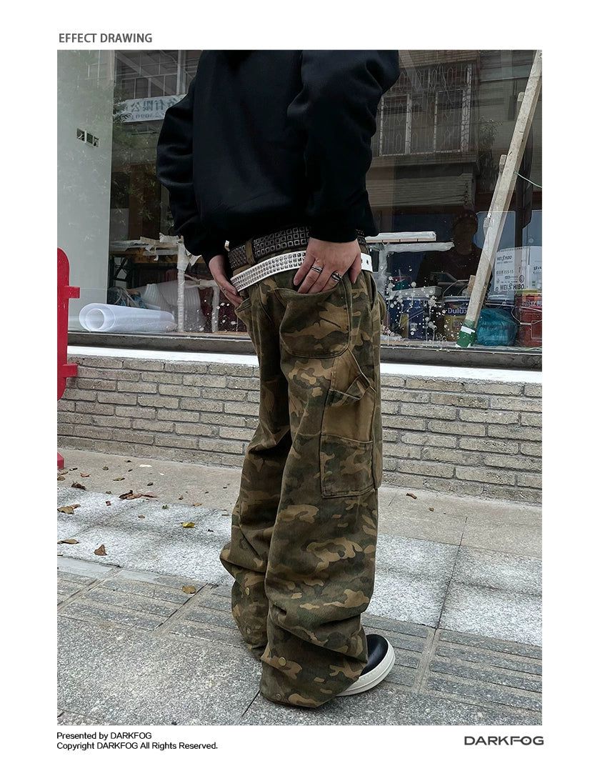 Detachable Pendant Camouflage Pleats Pants Korean Street Fashion Pants By Dark Fog Shop Online at OH Vault