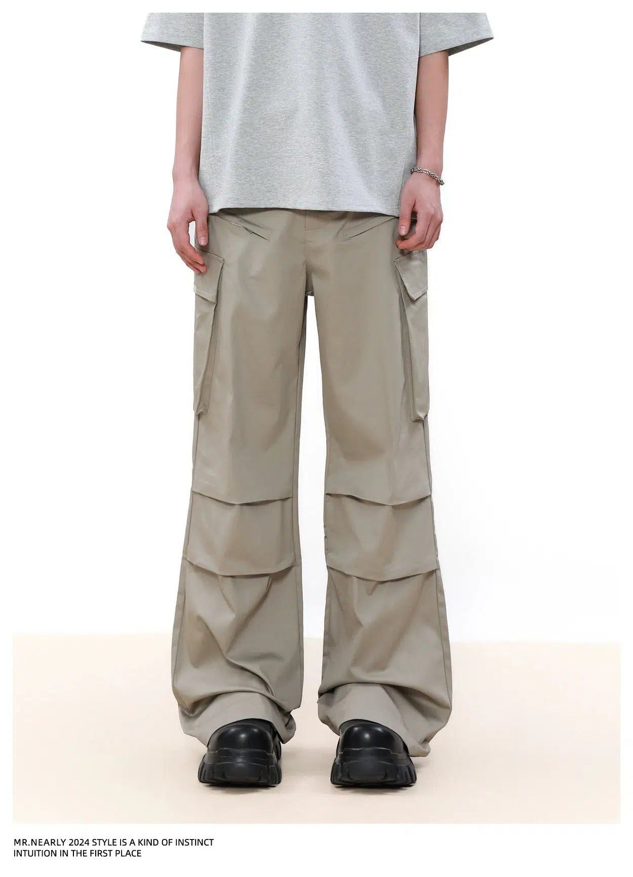 Multi-Pocket Pleats Cargo Pants Korean Street Fashion Pants By Mr Nearly Shop Online at OH Vault