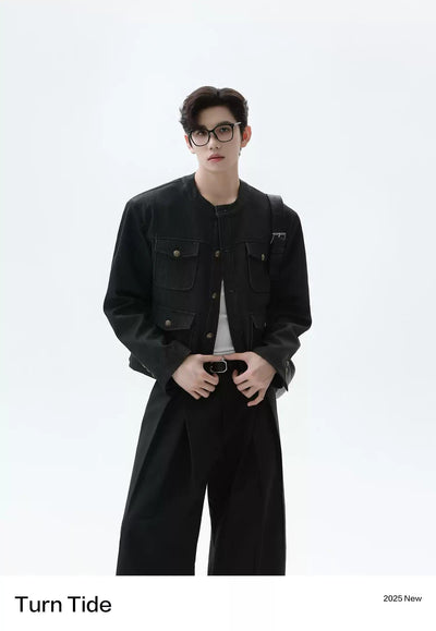 Multiple Buttoned Pockets Short Blazer Korean Street Fashion Blazer By Turn Tide Shop Online at OH Vault