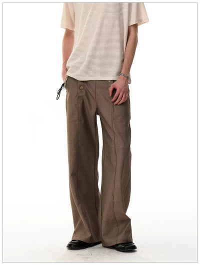 Multi-Buttons Classic Pants Korean Street Fashion Pants By Mr Nearly Shop Online at OH Vault
