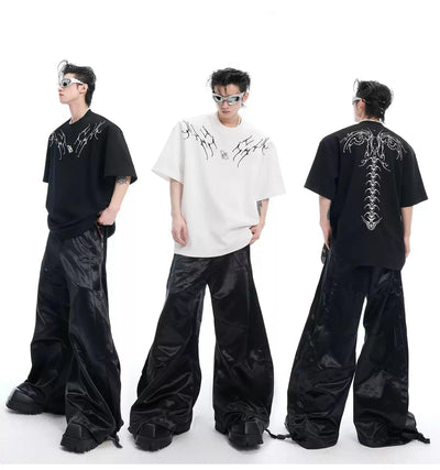 Skeleton Lines Print T-Shirt Korean Street Fashion T-Shirt By Argue Culture Shop Online at OH Vault