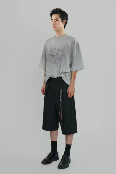 Washed Embroidered Logo T-Shirt Korean Street Fashion T-Shirt By Mason Prince Shop Online at OH Vault