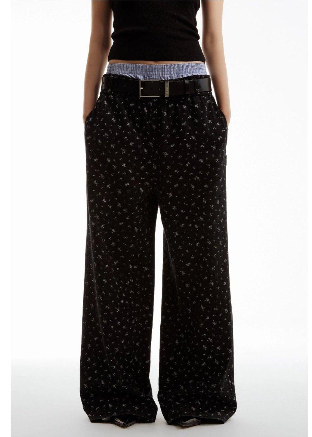 Patterned Print Straight Pants Korean Street Fashion Pants By Funky Fun Shop Online at OH Vault