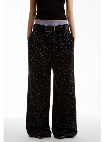 Patterned Print Straight Pants Korean Street Fashion Pants By Funky Fun Shop Online at OH Vault