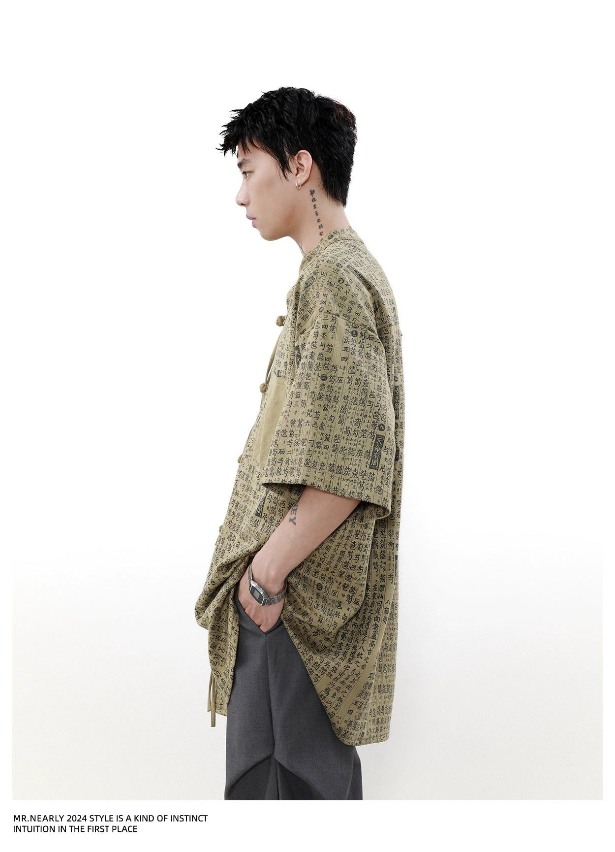 Chinese Style Full-Print Shirt Korean Street Fashion Shirt By Mr Nearly Shop Online at OH Vault