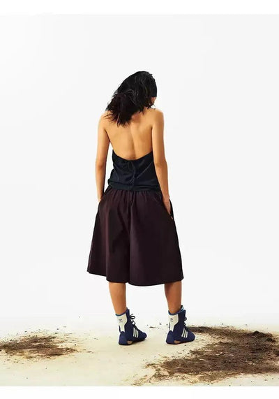 Logo Backless Halterneck Vest Korean Street Fashion Vest By Crying Center Shop Online at OH Vault