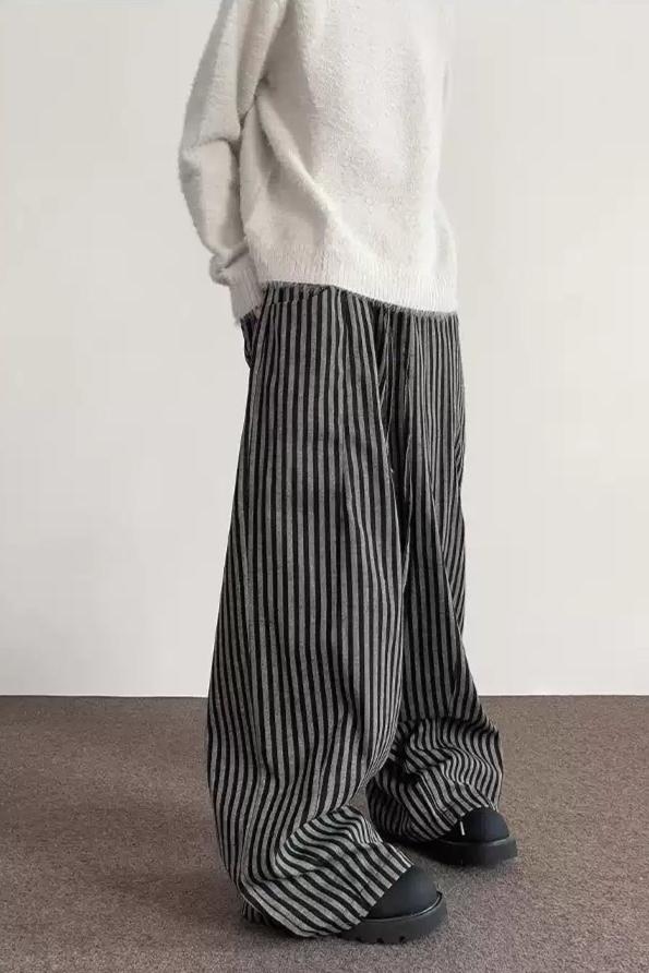 Striped Pattern Comfty Pants Korean Street Fashion Pants By A PUEE Shop Online at OH Vault