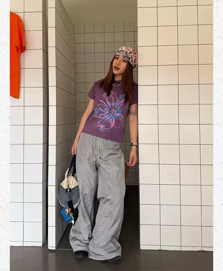 Layered Flower Casual T-Shirt Korean Street Fashion T-Shirt By Made Extreme Shop Online at OH Vault
