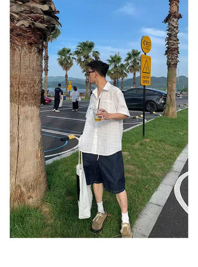 Breast Pockets Patterned Shirt Korean Street Fashion Shirt By Poikilotherm Shop Online at OH Vault
