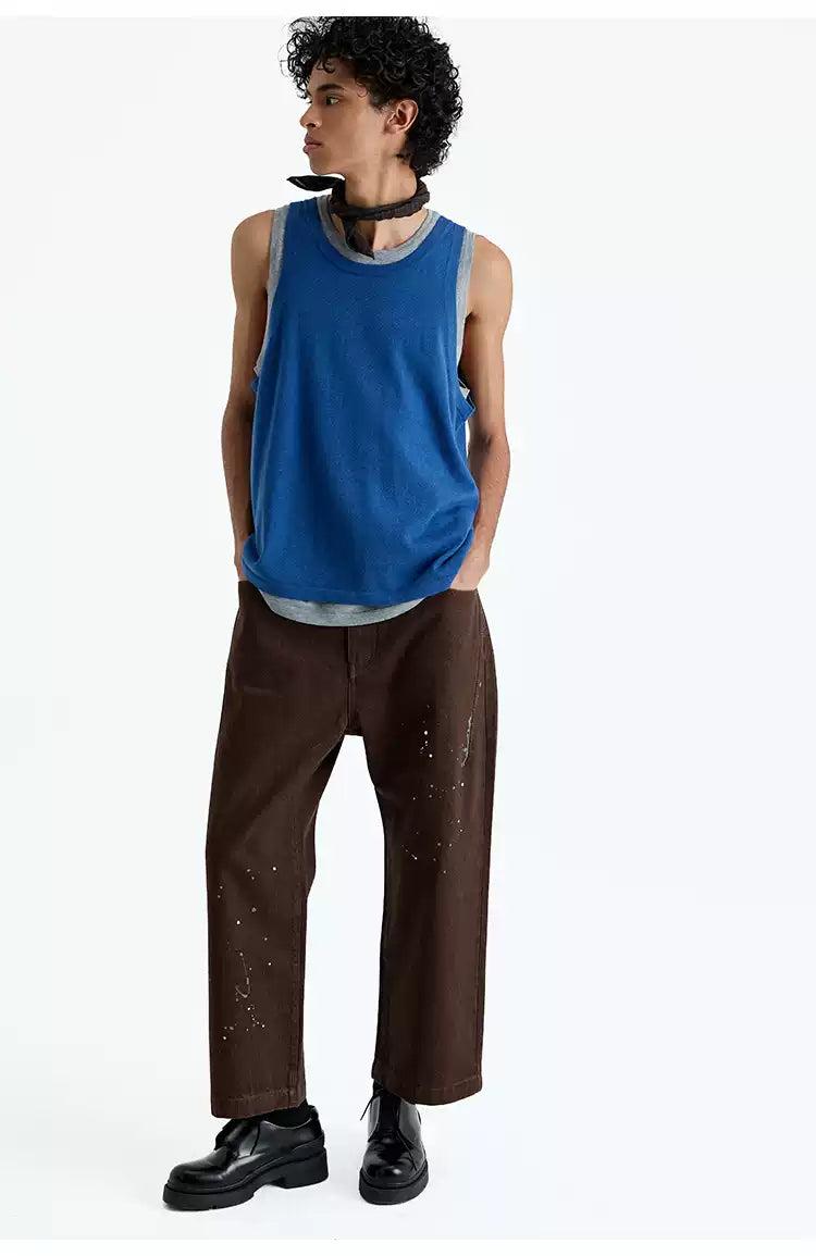 Splattered Paint Cropped Jeans Korean Street Fashion Jeans By NANS Shop Online at OH Vault