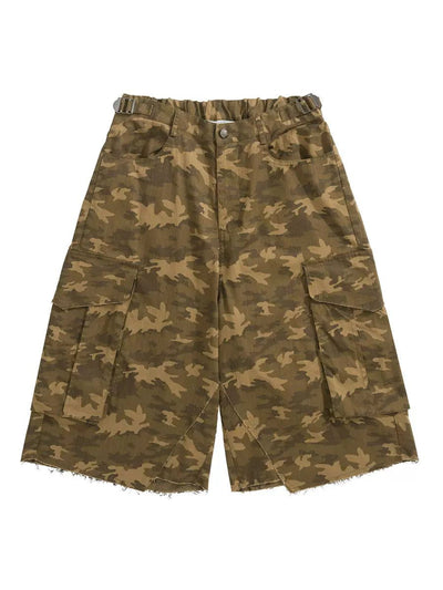 Flap Side Pocket Camouflage Shorts Korean Street Fashion Shorts By Pioneer of Heroism Shop Online at OH Vault