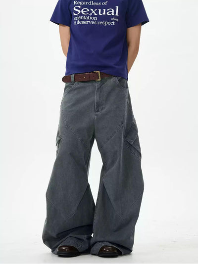 Washed Baggy Fit Cargo Pants Korean Street Fashion Pants By 77Flight Shop Online at OH Vault