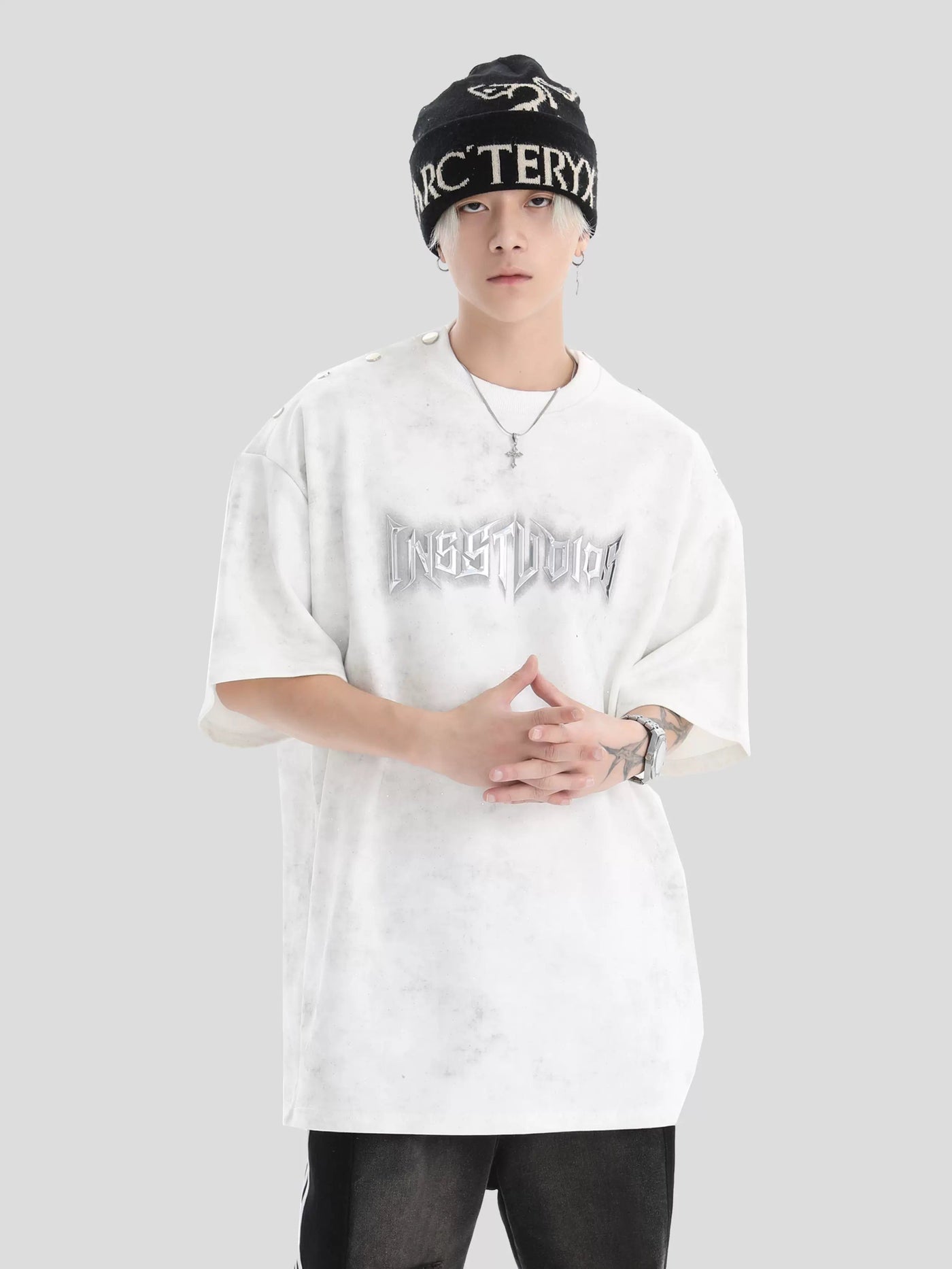 3D Logo Washed T-Shirt Korean Street Fashion T-Shirt By INS Korea Shop Online at OH Vault