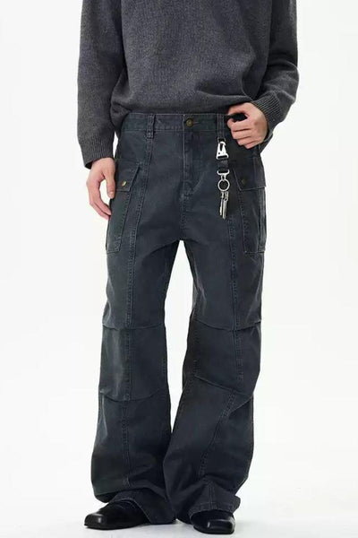 Washed Carpenter Style Jeans Korean Street Fashion Jeans By 77Flight Shop Online at OH Vault