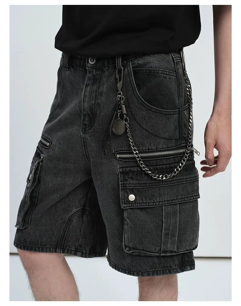 Multi-Detail Denim Shorts Korean Street Fashion Shorts By CATSSTAC Shop Online at OH Vault
