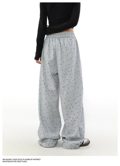 Floral & Polka Dots Sweatpants Korean Street Fashion Pants By Mr Nearly Shop Online at OH Vault