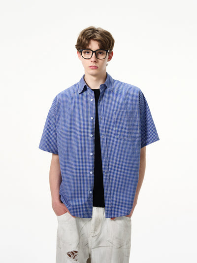 Casual Boxy Patterned Shirt Korean Street Fashion Shirt By Mad Witch Shop Online at OH Vault