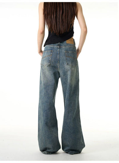 Straight Loose Hole Jeans Korean Street Fashion Jeans By 77Flight Shop Online at OH Vault