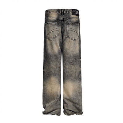 Rust Fade Spots Washed Jeans Korean Street Fashion Jeans By Made Extreme Shop Online at OH Vault