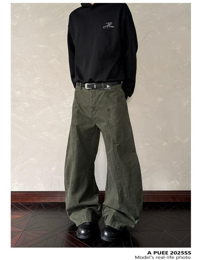 Washed Low-Rise Pants