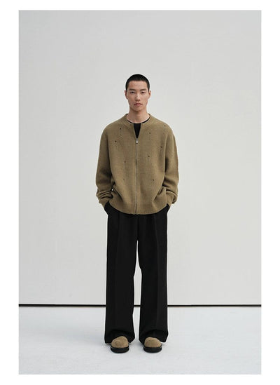 Minimal Distress Cozy Sweater Korean Street Fashion Cardigan By NANS Shop Online at OH Vault
