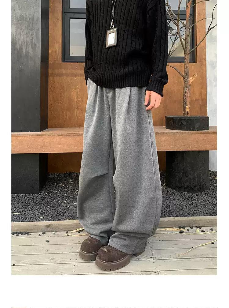 Pleated Loose Fit Sweatpants Korean Street Fashion Pants By Poikilotherm Shop Online at OH Vault