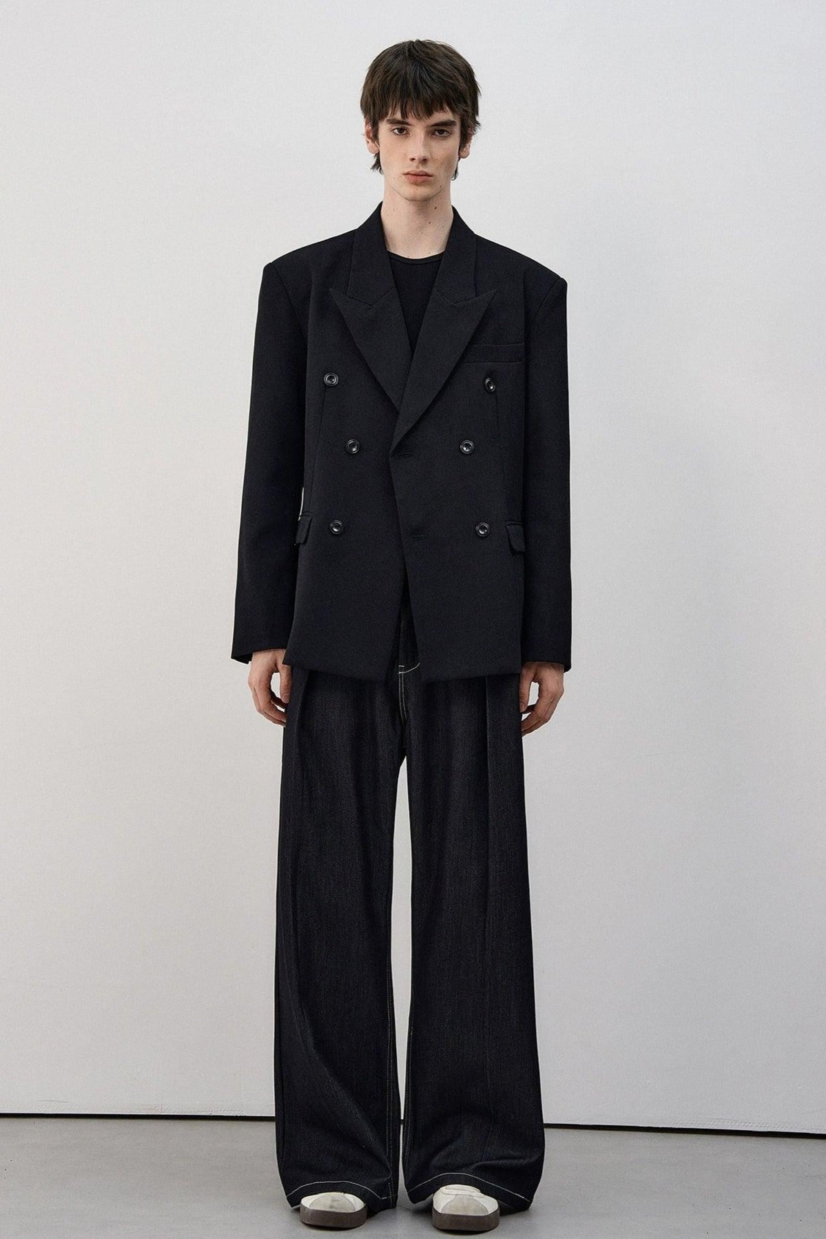 Double Breasted Peak Lapel Blazer Korean Street Fashion Blazer By MaxDstr Shop Online at OH Vault