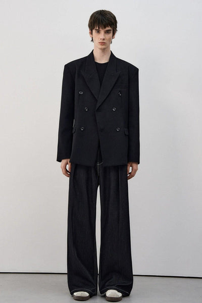 Double Breasted Peak Lapel Blazer Korean Street Fashion Blazer By MaxDstr Shop Online at OH Vault