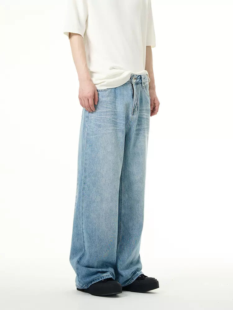 Whiskers Light Washed Jeans Korean Street Fashion Jeans By 77Flight Shop Online at OH Vault