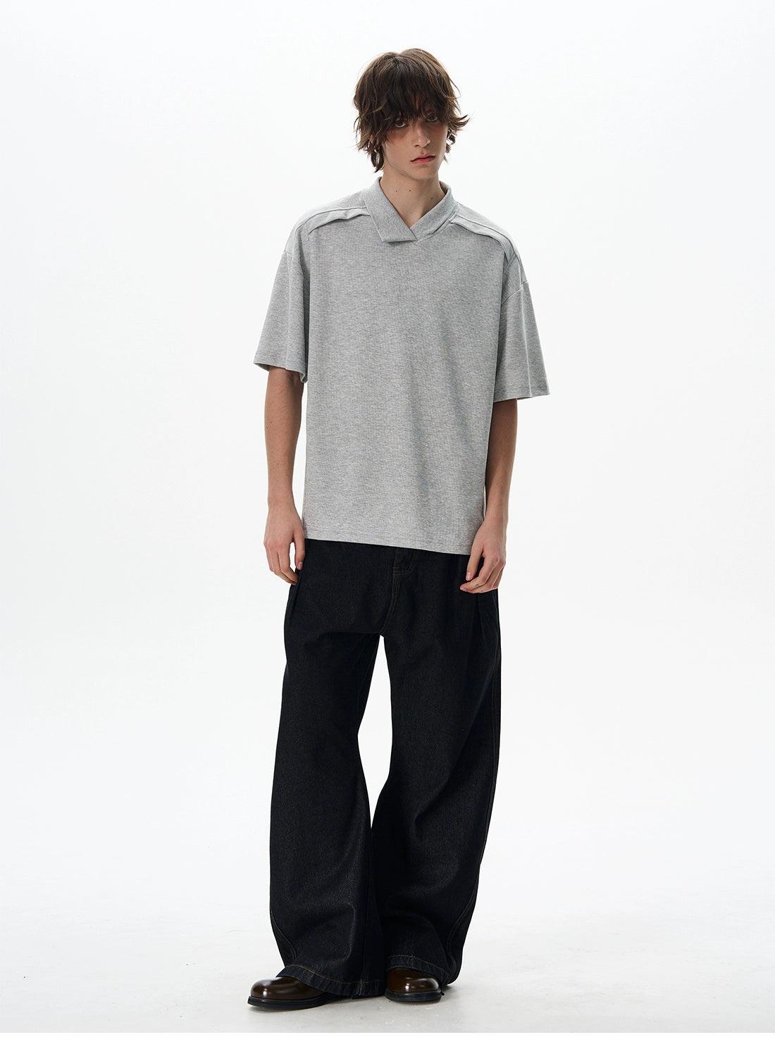Structured Relax Fit T-Shirt Korean Street Fashion T-Shirt By 77Flight Shop Online at OH Vault
