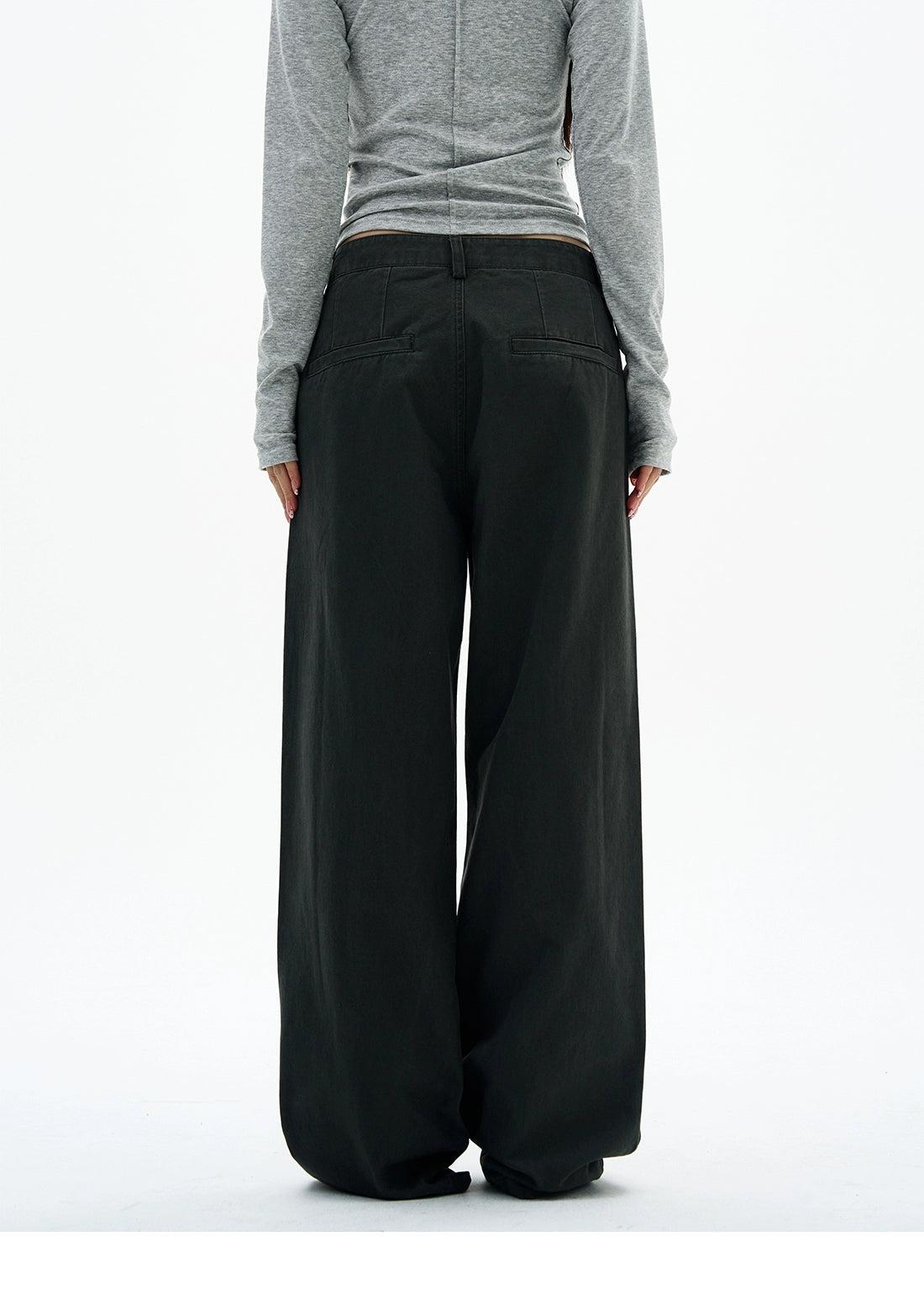 Structured Pleats Relaxed Fit Jeans Korean Street Fashion Jeans By 77Flight Shop Online at OH Vault