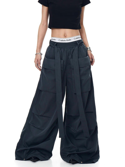 Oversized Drapery Track Pants Korean Street Fashion Pants By Blacklists Shop Online at OH Vault
